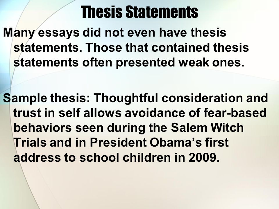 Thesis statement for research paper on salem witch trials